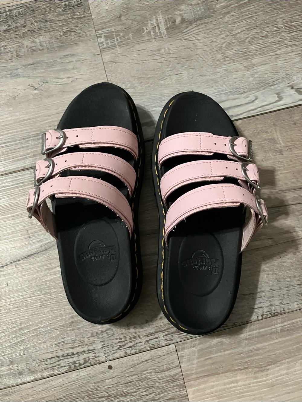 Dr Martens Blaire Slide Sandals Pink Leather Size 6 - Picture 2 of 5